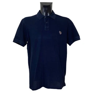 CAMISA POLO PAUL SMITH ICÓNICA LOGOTIPO ARCO IRIS CEBRA AZUL MARINO. TALLA: GRANDE - Imagen 1 de 7