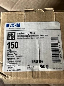 Eaton BRSF150 150A 2-Pole Sub Feed Lug Block NIB - Picture 1 of 4
