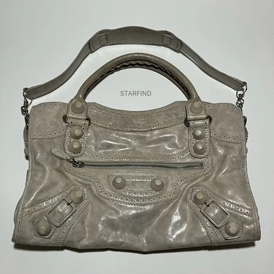 Balenciaga Giant City 2way Shoulder Bag Handbag Gray Leather Womens Paris ⭐️ - Image 1 of 4