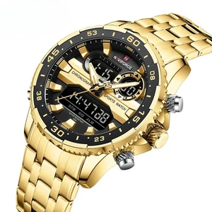 Marca de Moda Reloj Negro Moda Relojes de Pulsera Deportivos Impermeable Acero Inoxidable - Imagen 1 de 19