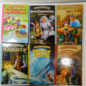 Treasury of Illustrated Classics 6 Hardcover Book LOT Moby Dick Wind Willows ETC - Picture 1 of 6
