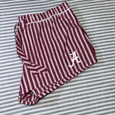 University Of Alabama Crimson Tide Lounge Shorts Large Stripe Pattern  - Image 1 of 4