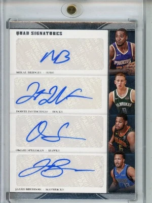 2018-19 Panini DiVincenzo Brunson Spellman Bridges /25 Signatures Villanova - Image 1 of 2