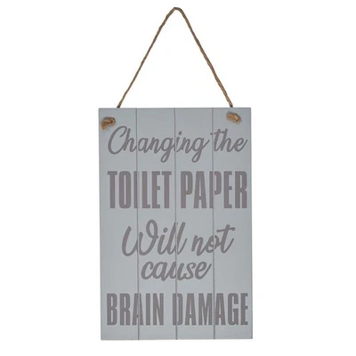 Transomnia Toilet Paper Sign Wall Decor | Funny Home Bathroom Art - Image 1 of 4