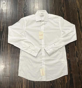 Lucky Brand Stretch Shirt Men’s Medium Slim 34 / 35 White Cotton NEW - Picture 1 of 4
