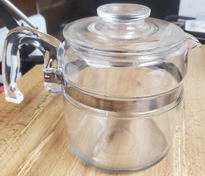 Vintage Pyrex Flameware Glass Coffee Percolator Pot & Lid Only 7756-B 6 Cup - Picture 1 of 10