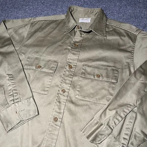Vintage Powrhouse Montgomery Ward Shirt Mens Medium Brown Sanforized 50s - Picture 1 of 10