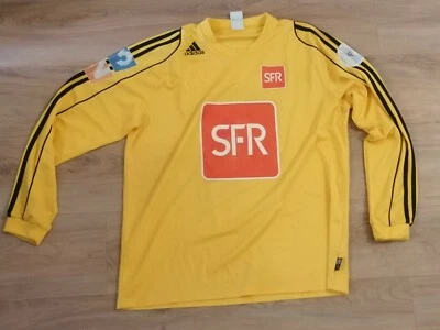 VINTAGE Maillot COUPE de FRANCE porté n°8 90ème anniversaire jaune SFR trikot - Photo 1/4