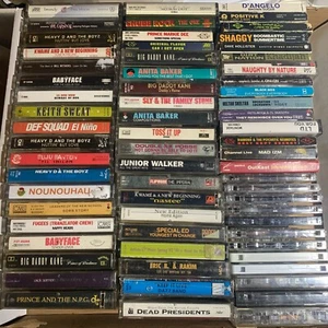 RAP HIP HOP R&B DISCO 66 Cassette Tape Lot - Prince Sly Stone Eric B Rakim - Picture 1 of 2