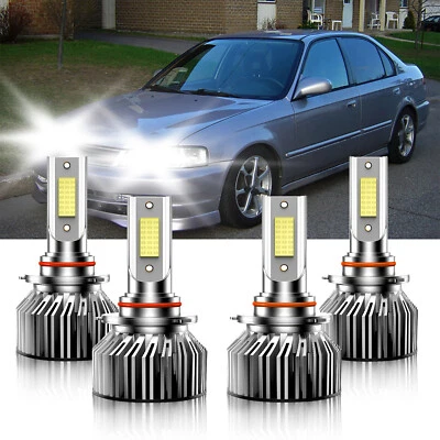 For Acura EL 2004-2005 4X 9005 9006 LED Headlight Bulb High Low Beam Combo Kit - Изображение 1 из 4