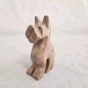 Scottish Terrier Schnauzer geschnitzter Stein Hund Figur Scottie Welpe Fetisch Stil - Bild 1 von 11