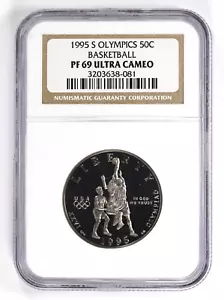 1995-S Olympics Basketball 50C Half Dollar Commemorative NGC PF69 UCAM - Picture 1 of 4