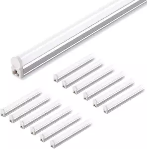 (Pack of 12 LED T5 Shop Light, 4FT, 2200Lm, 6500K (Super Bright White), 20W, Uti - Picture 1 of 12