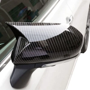 Car Ox Horn Side Rearview Mirror Cover Carbon Fiber Color for Toyota Camry 18-23 - Picture 1 of 7