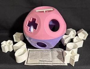 New Tupperware Shape-O-Ball Learning TupperToy~Pink & Purple w/White Shapes - Picture 1 of 3