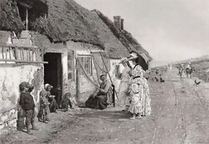 FRAMED 1800s Firmin Girard Antique Print Summer on the Brittany Coast SIGNED COA - Picture 1 of 2