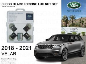 Range Rover VELAR Gloss Black Finish Locking Wheel Lug Nut Set Genuine New