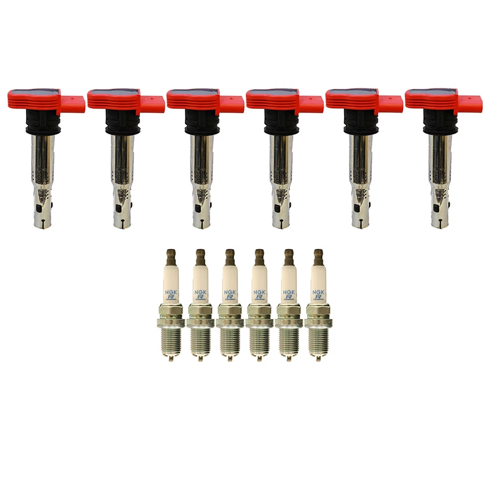 Kit de 6 bobinas de encendido y 6 bujías NGK para Audi A6 A6 Quattro 3.2 V6 DENSO Foto 1 de 1