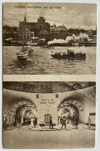 AK Hamburg 1912 Elbtunnel Steinwärder - Bild 1 von 2