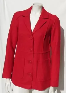 Chicos roter Wollmischung strukturierter Strick Rohnähte Blazer Jacke Top Gr. 0 S US 4 6 - Bild 1 von 5