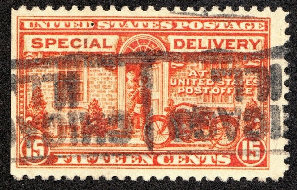 US SCOTT # E13 15c SPECIAL DELIVERY 1925 INVERTED BOX CANCEL   H1806 J - Image 1 of 2