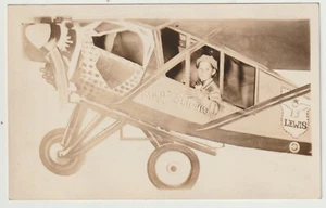 Vintage RPPC: ARCADE - YOUNG BOY IN "SPIRIT OF ST. LOUIS" PLANE, 1930 - Bild 1 von 2