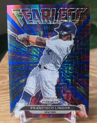 FRANCISCO LINDOR 2022 Panini Prizm Baseball Blue Mojo Prizm Fearless/199 NY METS - Image 1 of 4