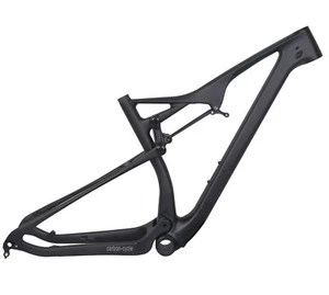 29er Full Suspension 19" Carbon Frame EPS MTB Mountain Bike Green BB92 165*38mm - Picture 1 of 13