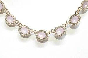 Charter Club Pavé Crystal & Stone Collar Necklace Gold-Tone Rose Pink msrp $39.5 - Picture 1 of 3