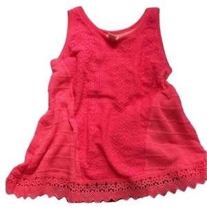 Arizona Jeans Girls’ Crochet Tank top Large 14 sleeveless shirt neon pink - Picture 1 of 6