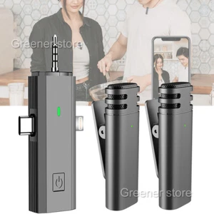 Lavalier Sans fil Microphone Réduction du bruit Pour Android iPhone Vlog Live - Imagen 1 de 15