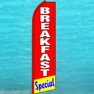 BANDIERA PIUMA SVOLAZZANTE SPECIALE COLAZIONE Swooper insegna pubblicitaria alta striscione - Foto 1 di 5
