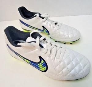 2014 Nike Tiempo Rio II Soccer Cleats Sz 6 White Green 631287-174 - Picture 1 of 5