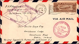 Scott C14 $1.30 Graf Zeppelin Flight Cover South America Flight SCV $390 - Picture 1 of 2
