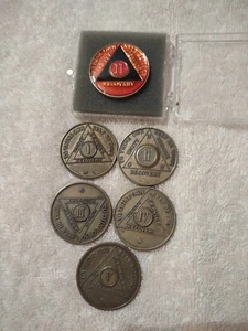 Year's 1-5 AA Sobriety Coins Medallion - Picture 1 of 3