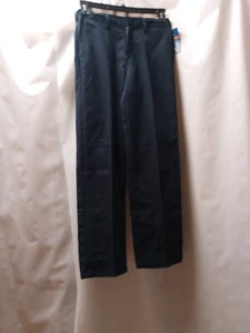 Dickies Pant Boys 14 Husky Flat Front Classic Fit Straight Leg NWT KP0123DN Navy - Picture 1 of 12