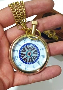 Elegante Reloj Bolsillo Antiguo Latón - Reloj Náutico 2" Estilo Elgin - Imagen 1 de 7