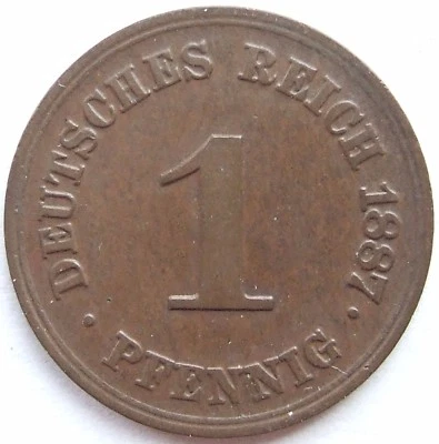 Coin German Empire Empire 1 Pfennig 1887 F in Extremely fine - Image 1 of 2