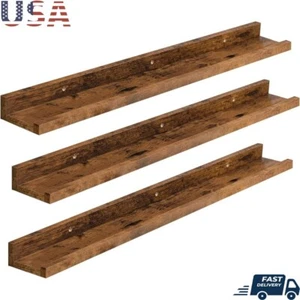 Floating Shelf Set of 3 Wall Storage Display Bathroom Bedroom Living Room New - Picture 1 of 10
