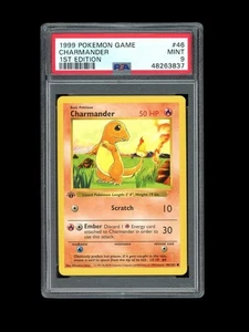 Pokemon PSA 9 MINT Charmander 1st Edition Shadowless Base Set 1999 Card 46/102 - Picture 1 of 2