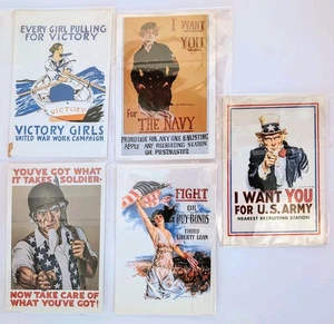 1991 Reproduction Postcards WW I & II Military Recruitment Army Navy Bonds - Picture 1 of 2