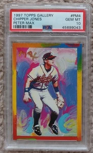 1997 Topps Gallery Peter Max Serigraphs Chipper Jones PSA 10 Atlanta Braves - Bild 1 von 2
