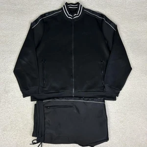 Sean John Track Suit Mens 3XL Jacket 2XL Pants Black Tape Jogger Set Streetwear - Picture 1 of 18