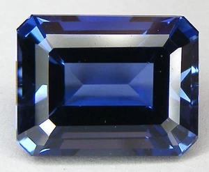 10,55 quilates EXCELENTE CORTE ESMERALDA 13,5x10,4 mm. CORINDÓN LABORATORIO ZAFIRO AZUL - Imagen 1 de 3