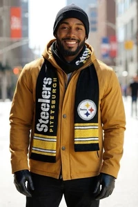 Sciarpa Pittsburgh Steelers NFL stile maglia nera e gialla 54" di Littlearth MVF - Foto 1 di 5