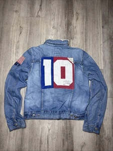 Polo Ralph Lauren Kinder 18-20 XLARGE Denim Jeansjacke amerikanische Flagge RL67 - Bild 1 von 11
