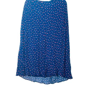 Talbots Women's Red White Heart Print Lined A-Line Career Skirt Blue Size 16 - Picture 1 of 6