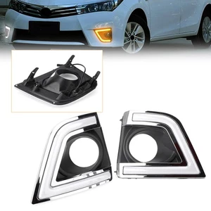 Pair Daytime Running light DRL Fog Lights Turn Siganl Fit 2014 15 Toyota Corolla - Picture 1 of 9