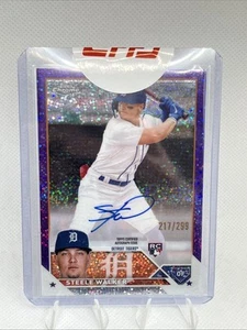 Steele Walker 2023 Topps Chrome Rookie Auto RC Viola Rifrattore a macchie 217/299 - Foto 1 di 2