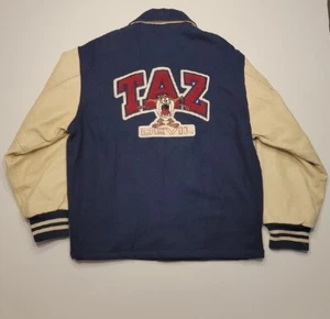 * VINTAGE * Tasmanian Devil Jacket Taz LEATHER USA- Size S 1997 Looney Tunes - Picture 1 of 19